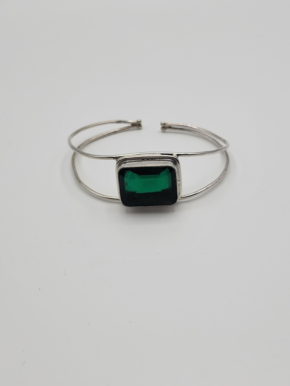 Handmade Green Tourmaline Gemstone 925 Sterling silver Bracelet Cuff